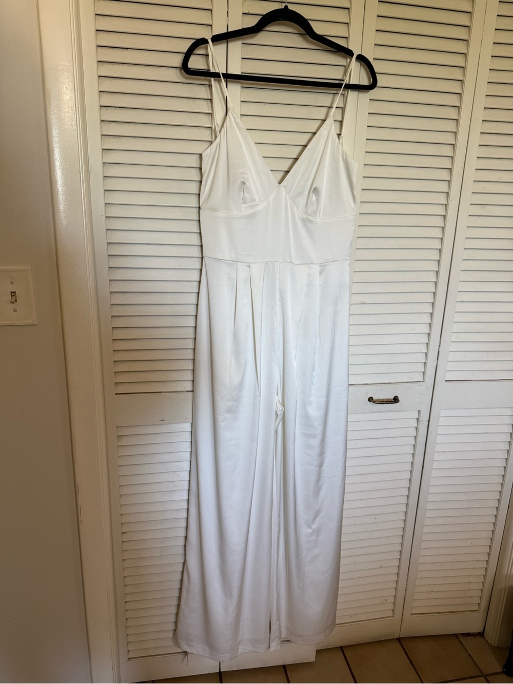 Abercrombie & Fitch Satin White Jumpsuit